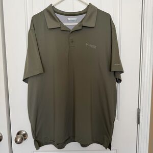 Columbia PFG Polo Shirt Men’s XL Green Fishing Vented Outdoors Casual